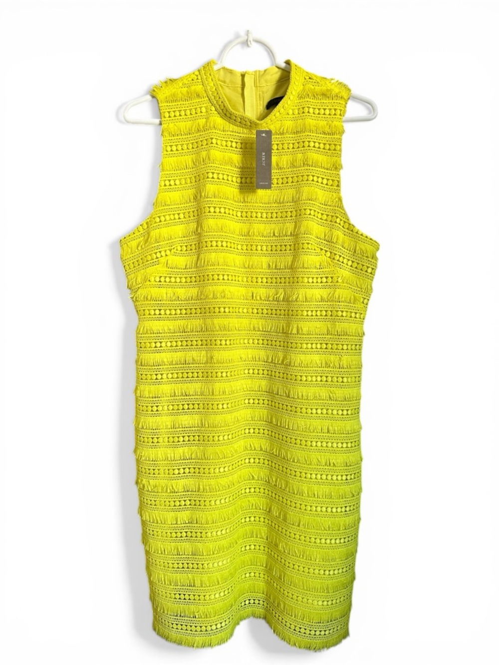 J.Crew Green-Yellow Fringe Dress ✨ Statement Piece NWT Size 10